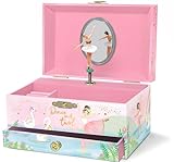 Giggle & Honey Joyero Musical de Bailarina para Niñas - Caja de Música Bailarina Infantil con Espejo, Regalos de Ballet para Niñas, Regalo de Cumpleaños para Niños, Edades 3-10, Rosa